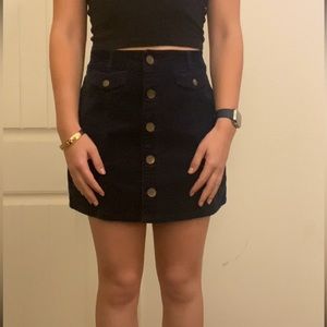 Forever 21 Corduroy Button Up Mini Skirt